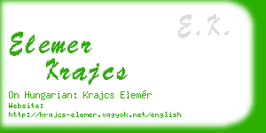 elemer krajcs business card