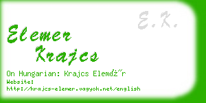 elemer krajcs business card